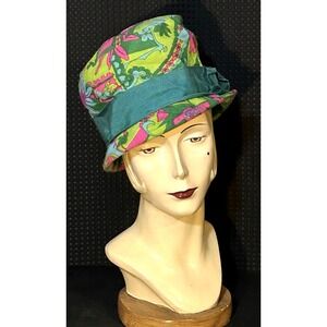 Vintage Groovy Mod Day Glo Psychedelic Floral OOAK Handmade Bucket Hat